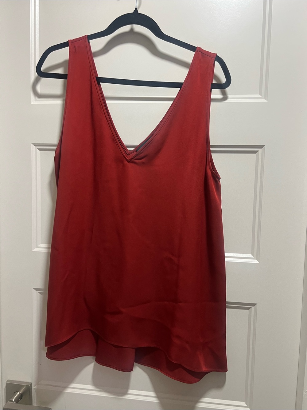 Theory Red Silk V-Neck Camisole